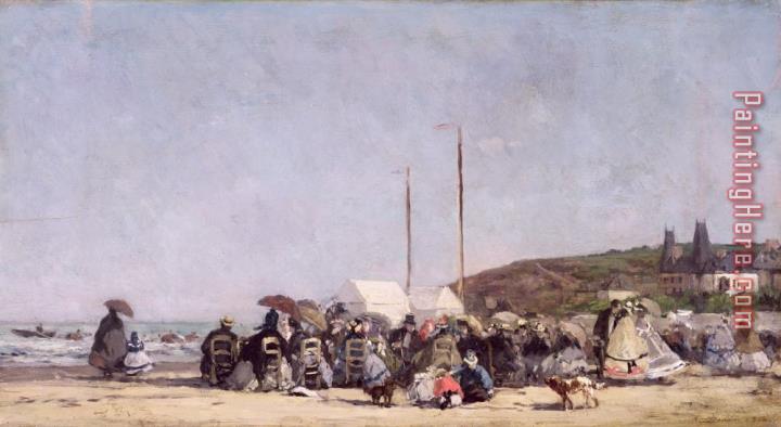Eugene Louis Boudin The Beach at Trouville
